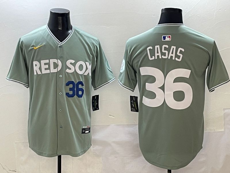 Men Boston Red Sox 36 Casas Green Joint Name Nike 2025 MLB Jersey style 2